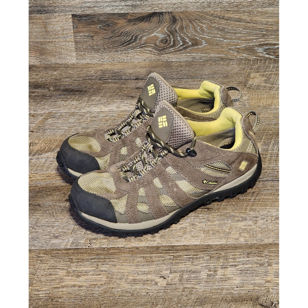 Columbia Omni-Tech Grip Womens Sz 8 Techlite Hiking Shoes Brown Suede Waterproof